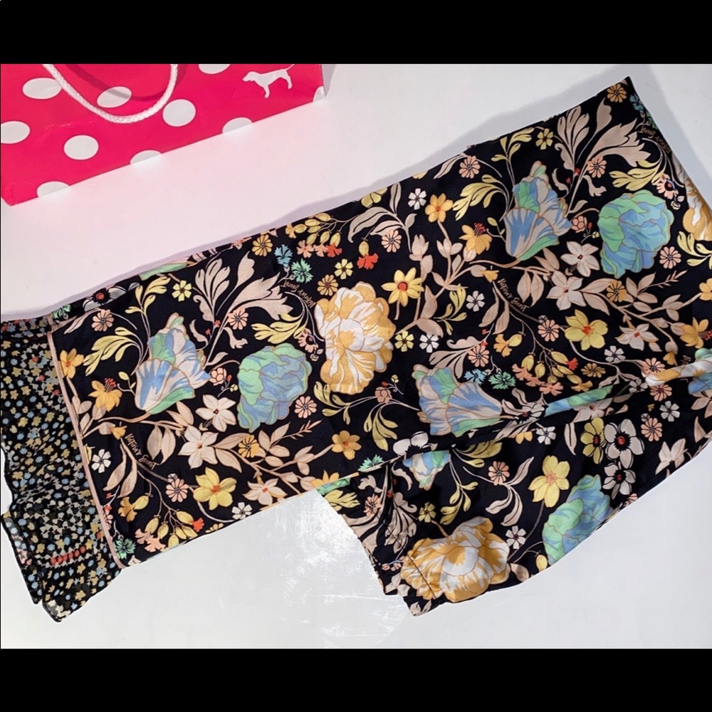 COPY - - VICTORIAS SECRET SATIN SLEEP PAJAMA LOUNGE FLOUNCE PANTS FLORAL XL